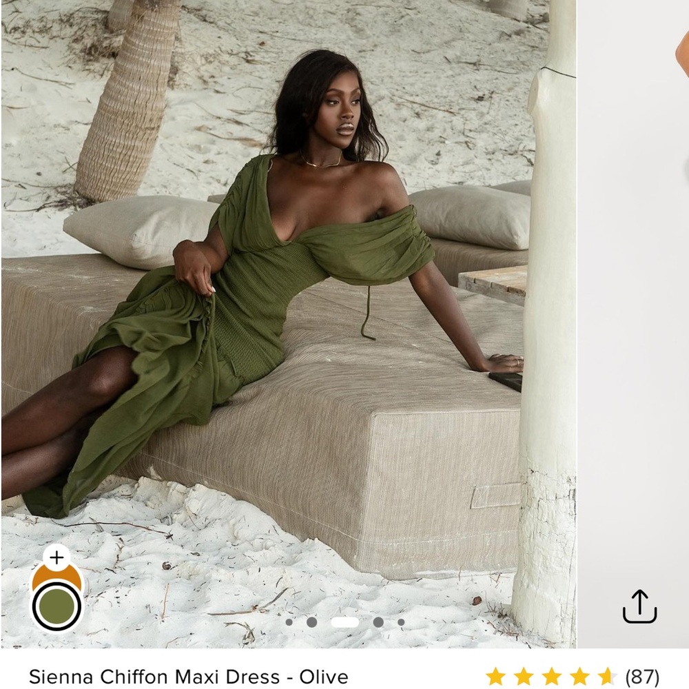 Fashion Nova Green Tiered Ruffled Maxi Dress - Picture 3 of 7